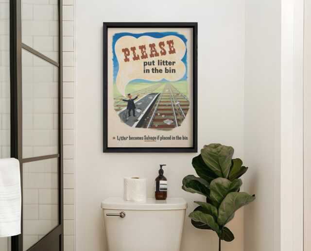 Retro Recycling Poster, Please Put Your Litter in The Bin, British ...