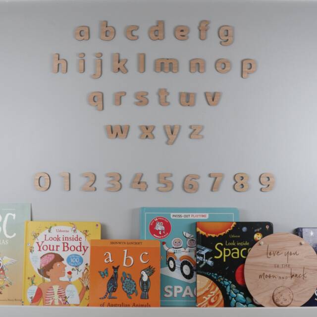 Wooden Letters & Numbers - Alphabet A Z 1-9 Plus Numbers. Abc Learning ...