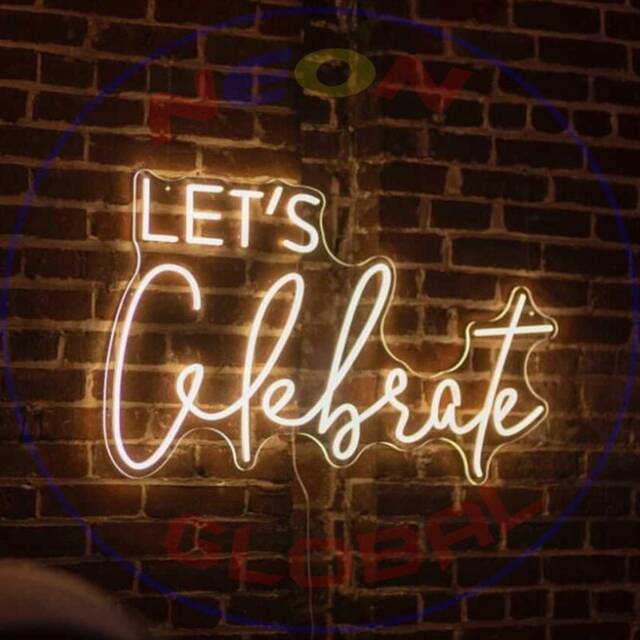 Let's Celebrate Neon Sign Wedding, Birthday Party Wall Decor by Etsy ...