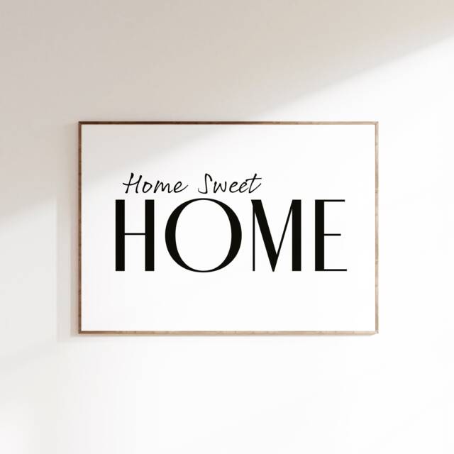 Home Sweet // Print Typography Text Decor Wall Art by Etsy | ufurnish.com