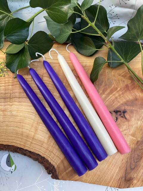 Beeswax Advent Candle Set Hand-Poured Taper Candles, Made in Devon by ...