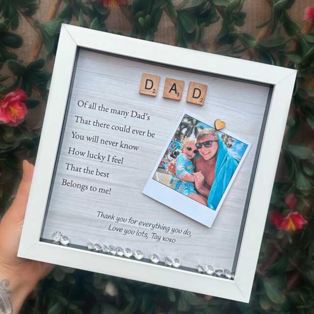 Dad Photo Gift, Father's Day Present. Personalised Daddy Frame Gift by ...