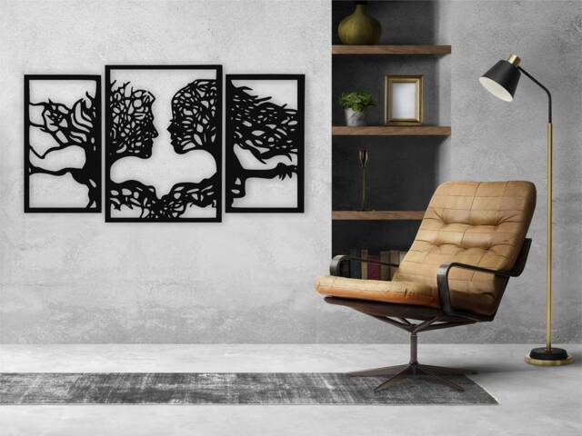 Wall Art , Metal Tree Large Decor Of Life 3 Panels, Decor, Pieces ...