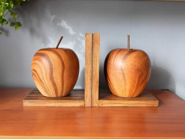 Apple Bookends, Wooden Pair Of Book Stopper by Etsy | uFurnish.com