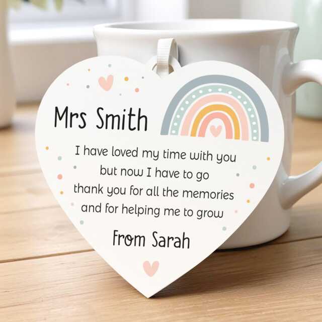 Thank You Teacher Rainbow Gift - Personalised End Of Term Poem Ta ...