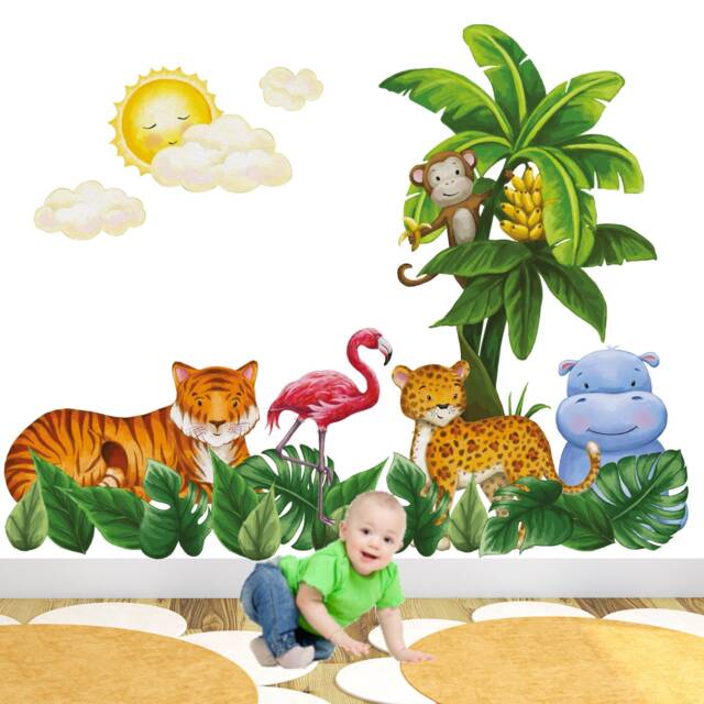 Watercolor Safari Animal Wall Decals Removable Nursery Decor by Etsy ...