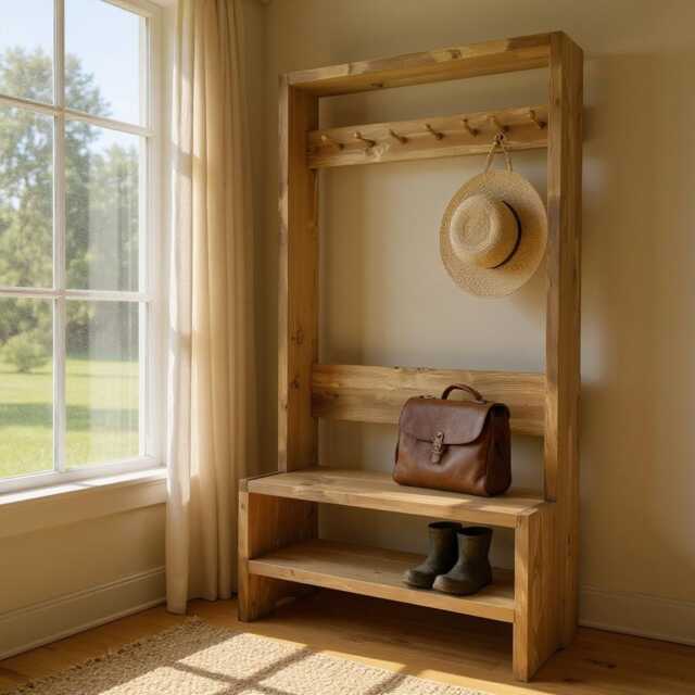 Reclaimed Wood Entryway Storage Designs