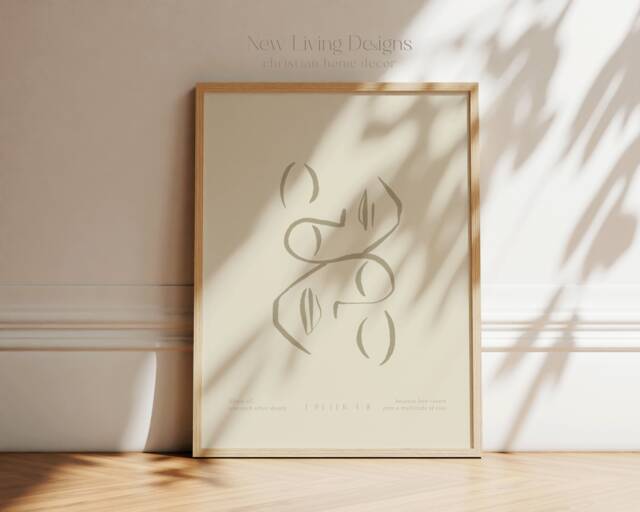 Love each other 1 peter 48 beige minimalist abstract japandi art