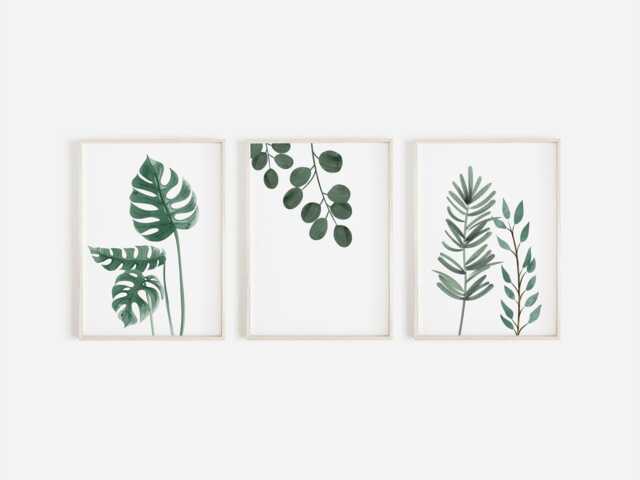 Botanical Prints, Set Of 3 Home Decor, Bathroom Wall Art, Living Room ...
