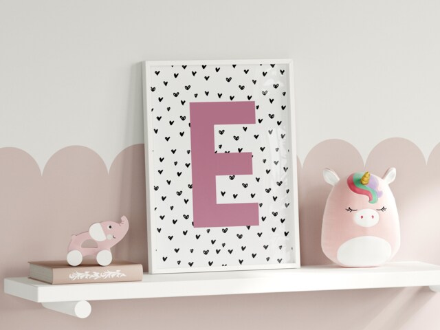 Dusky Pink Nursery, Deep Nursery Decor, Girls Wall Prints, Raspberry ...