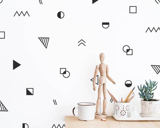 Abstract Shapes Wall Decal Set - Kids Room Decals, Modern Art, Unique ...