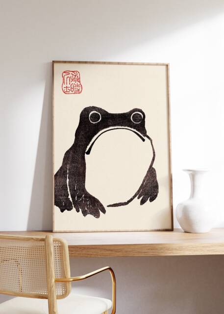 Japanese Frog Print, Vintage Wall Art, Poster, Matsumoto Hoji Art Decor ...