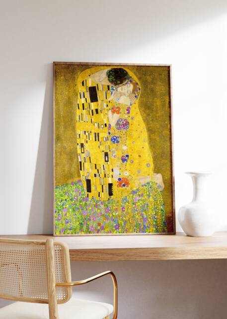 Gustav Klimt The Kiss Print, Museum Poster, Famous Art Painting ...