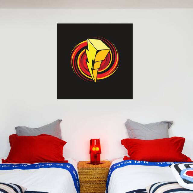 Power Rangers Wall Sticker - Lightning Bolt Logo Decal Kids Bedroom ...