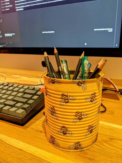 Upcycled Tin Can Pencil Pot Rustic Desk Organizer by Etsy | ufurnish.com