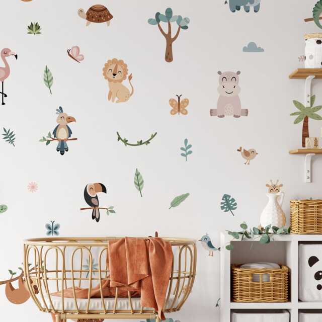 Jungle Animal Wall Decals Peel & Stick Nursery Decor by Etsy | uFurnish.com