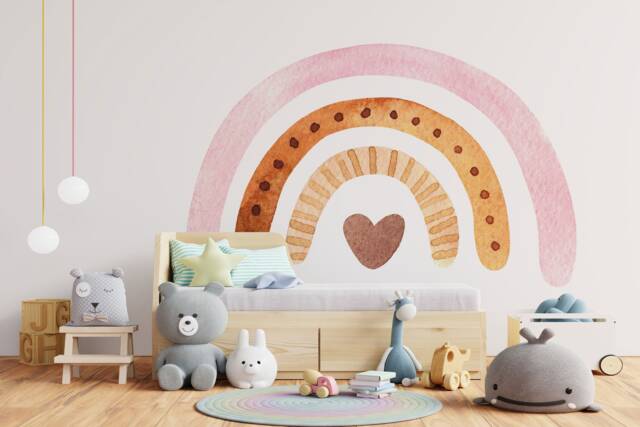 Boho Rainbow Wall Decal Watercolor Nursery Decor by Etsy | ufurnish.com