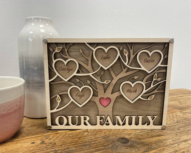 Personalised Family Tree Wall Art For Anniversary Birthday Wedding ...