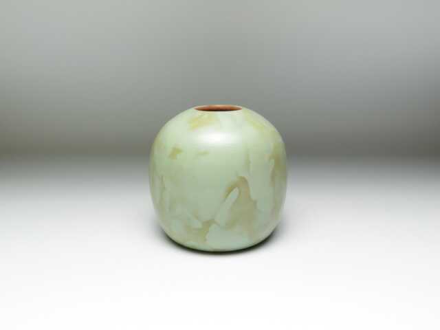 Small Round Ceramic Vase Wheel Thrown Earthenware Pottery With Sage ...
