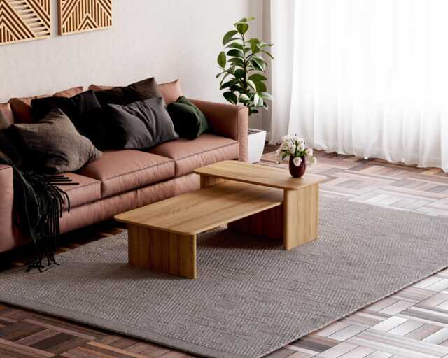 Solid Oak Nesting Coffee Tables Modern Minimalist Design by Etsy ...