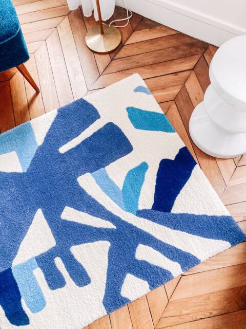 Hand Tufted Abstract Blue Rug by Etsy | ufurnish.com