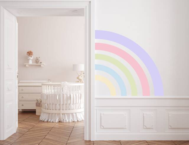 Large Half Rainbow Wall Sticker Decal - Pastel Decor Children's Nursery ...