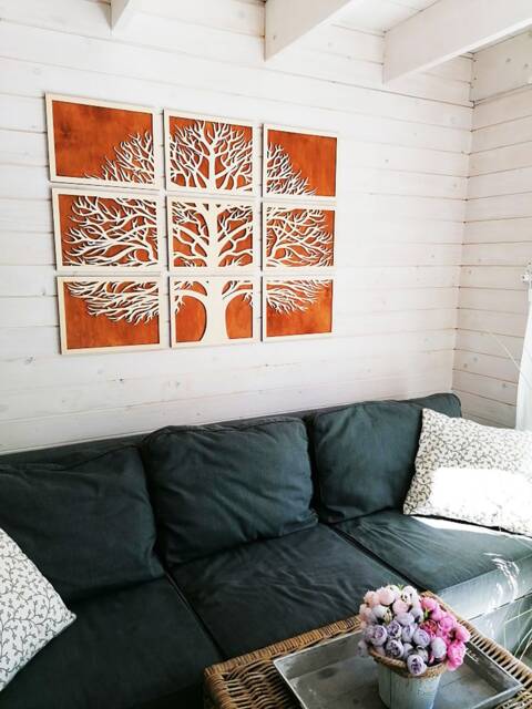 Tree Of Life, Set Of 9, Wooden Wall Art Decor, Forest, Farmhouse ...