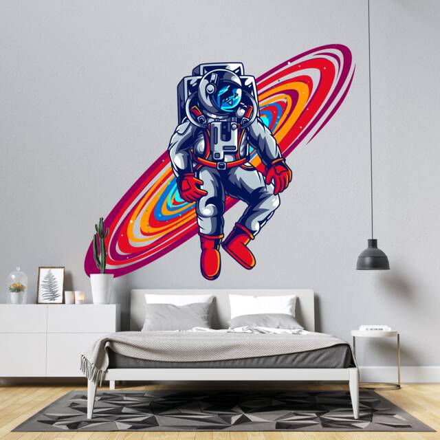 Astronaut Wall Decal Outer Space Decor For Kids Bedroom Art Ast70 by ...