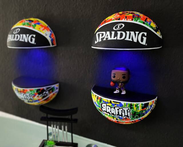 Graphiti Shoe Rack Led Shelf Basketball Graffiti, Nba, Shoe Rack, Sneaker, Colorful, Gift ...