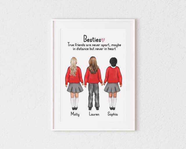 Personalised School Friends Print, Leaver, Best Friends, Leavers Gift ...