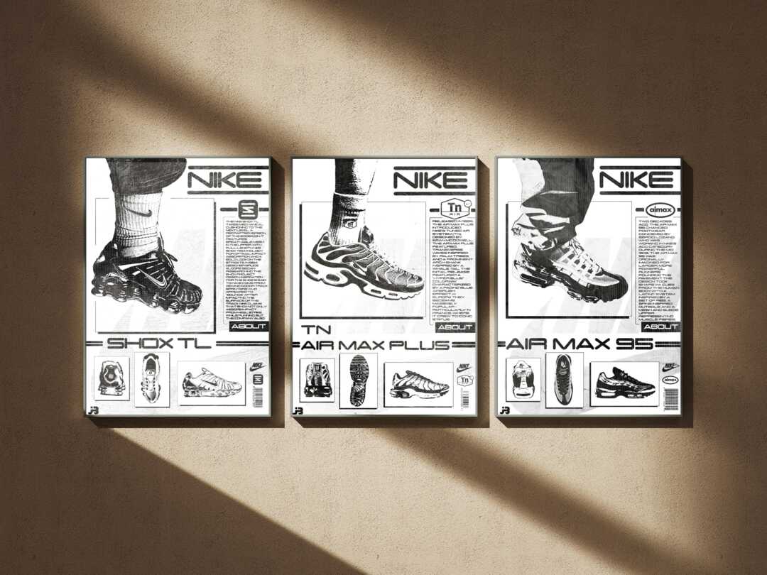 Nike Shoe Triplet Collection - X3 Poster Prints Air Max 95, Tn