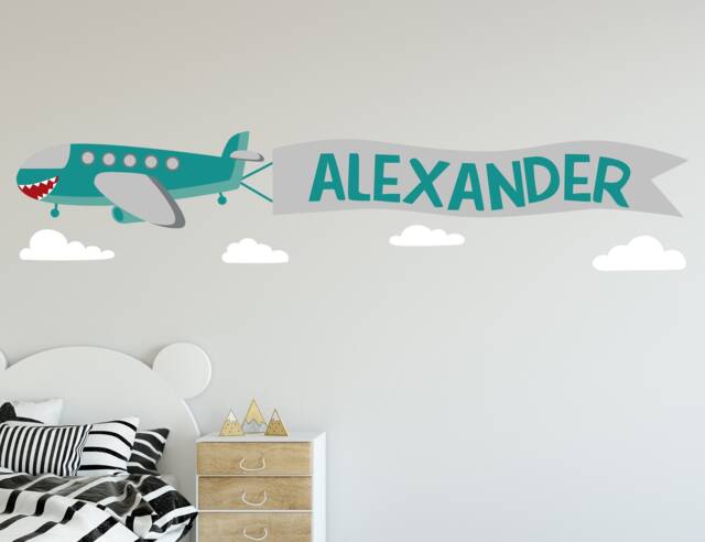 Airplane Wall Decals Nursery Baby Boy - Boys Custom Name Decal For ...