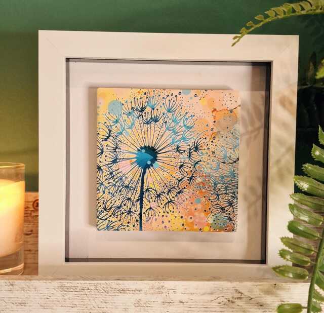 Framed Ceramic Tile Art Orange Dandelion Wall Decor by Etsy — free download