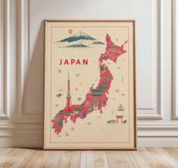 Vintage Japan Map Print Historical Japanese Cartography Poster by Etsy ...