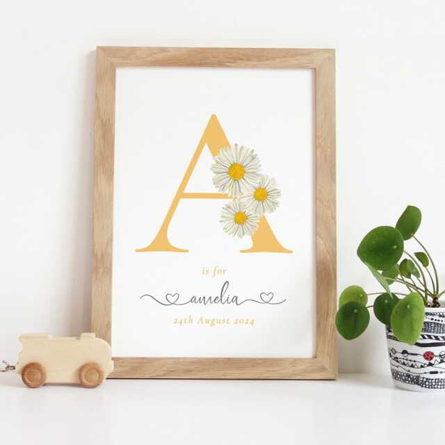 Personalized Floral Initial New Baby Print Nursery Decor by Etsy ...