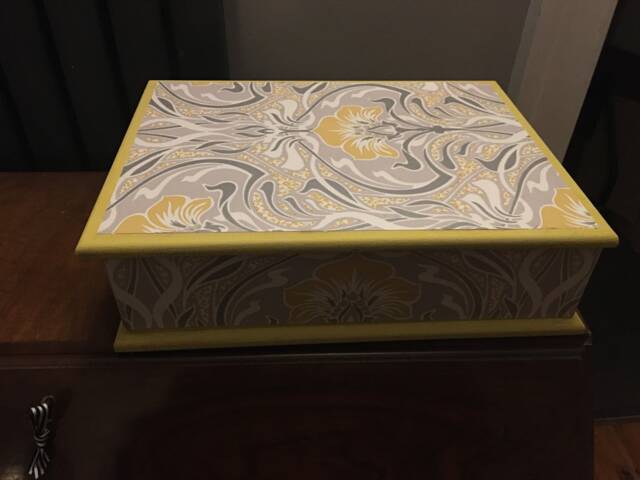 A4 Wooden Stationery/Keepsafe Box With Separate Lid Decoupaged in Art ...