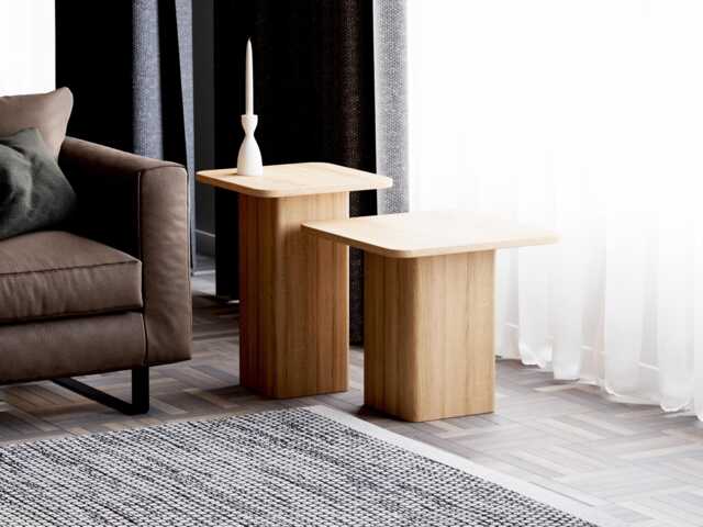 Solid Oak Nesting Tables Modern Side End Table Set by Etsy | ufurnish.com