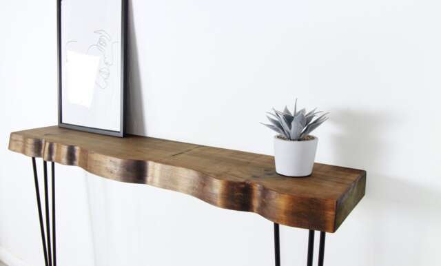 Rustic Industrial Console Table, Hallway Radiator Console, Entryway ...