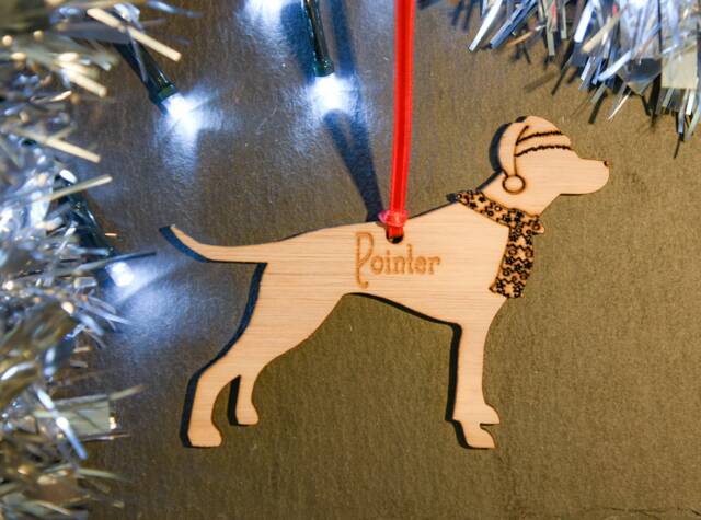 Pointer Dog- Bull Mastiff Golden Retriever Dog - Wooden Christmas Tree ...