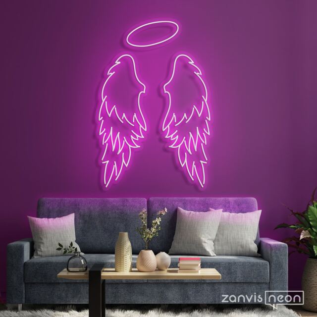 Angel Wings Custom Neon Sign Light Office Living Room, Sign Wall Art