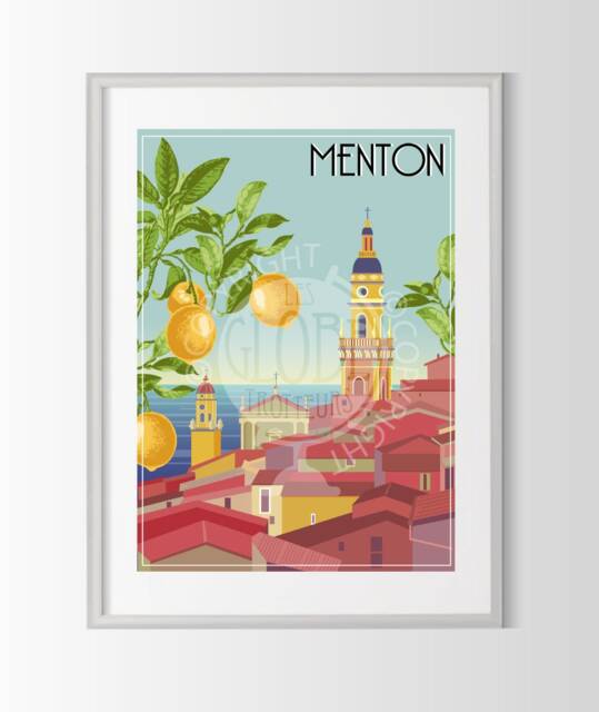 Menton Poster, City Of France French Riviera Travel Poster by Etsy ...