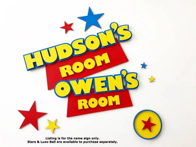 Wooden Toy Story Personalised Name Room Door Plaque/Sign - Boys Girls ...