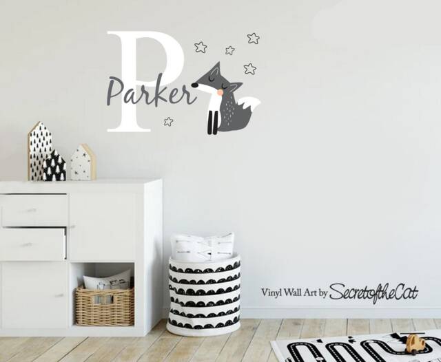 Woodland Name Sticker Names Wall Decals Wall Nursery Personalized