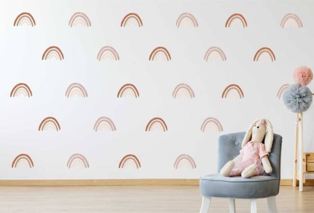 Rainbow Earth Neutral Blush Tones Boho Ombre Wall Stickers Decals by ...