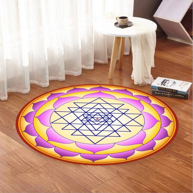 Metatron Cube Rug Sri Yantra Mandala Rug, Sacred Geometry Home Decor, Psychedelic Sacred ...