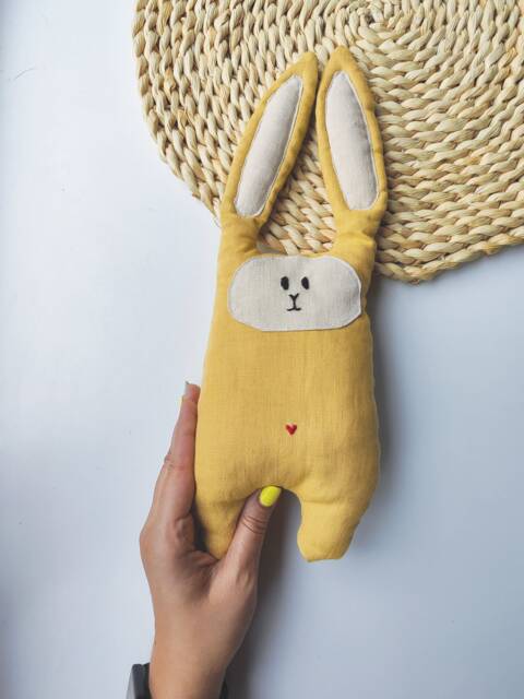 Handmade Yellow Linen Bunny Embroidered Room Decor by Etsy | ufurnish.com