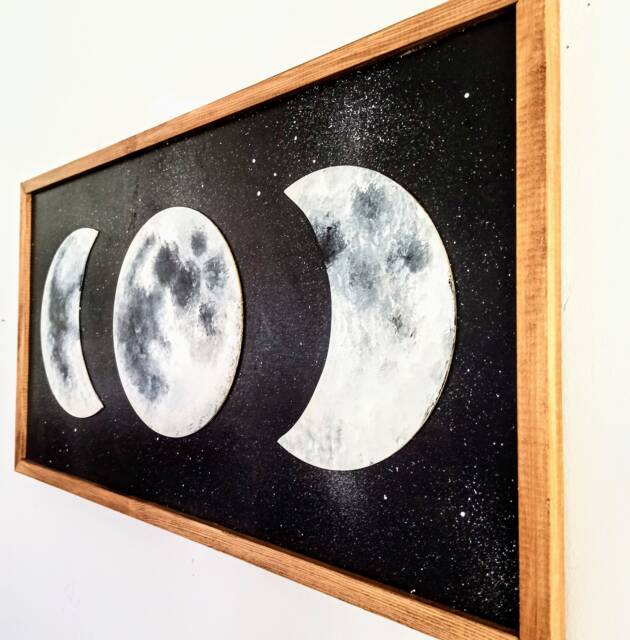 3D Moon Phases Wood Wall Art Lunar Home Decor by Etsy | ufurnish.com