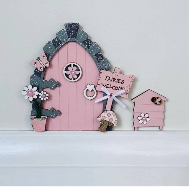 Blush Pink Fairy Door With Beehive Wall Art by Etsy | uFurnish.com