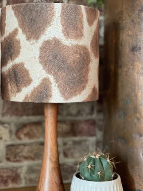Giraffe Velvet Lampshade Uk, Animal Print Lampshade, Side Table Lamp ...