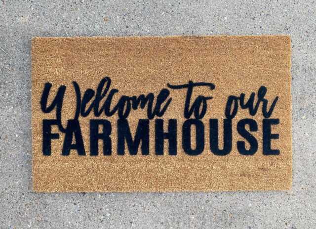 Farmhouse Doormat - Personalized Flocked Coir Welcome Mat Outdoor Rug ...